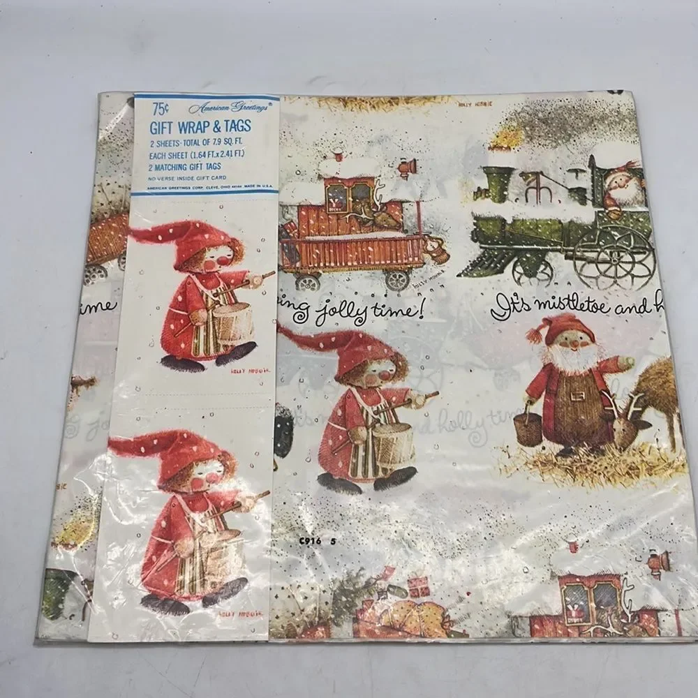 Vintage gift wrap lot floral Christmas Baby birds dolls other new old stock